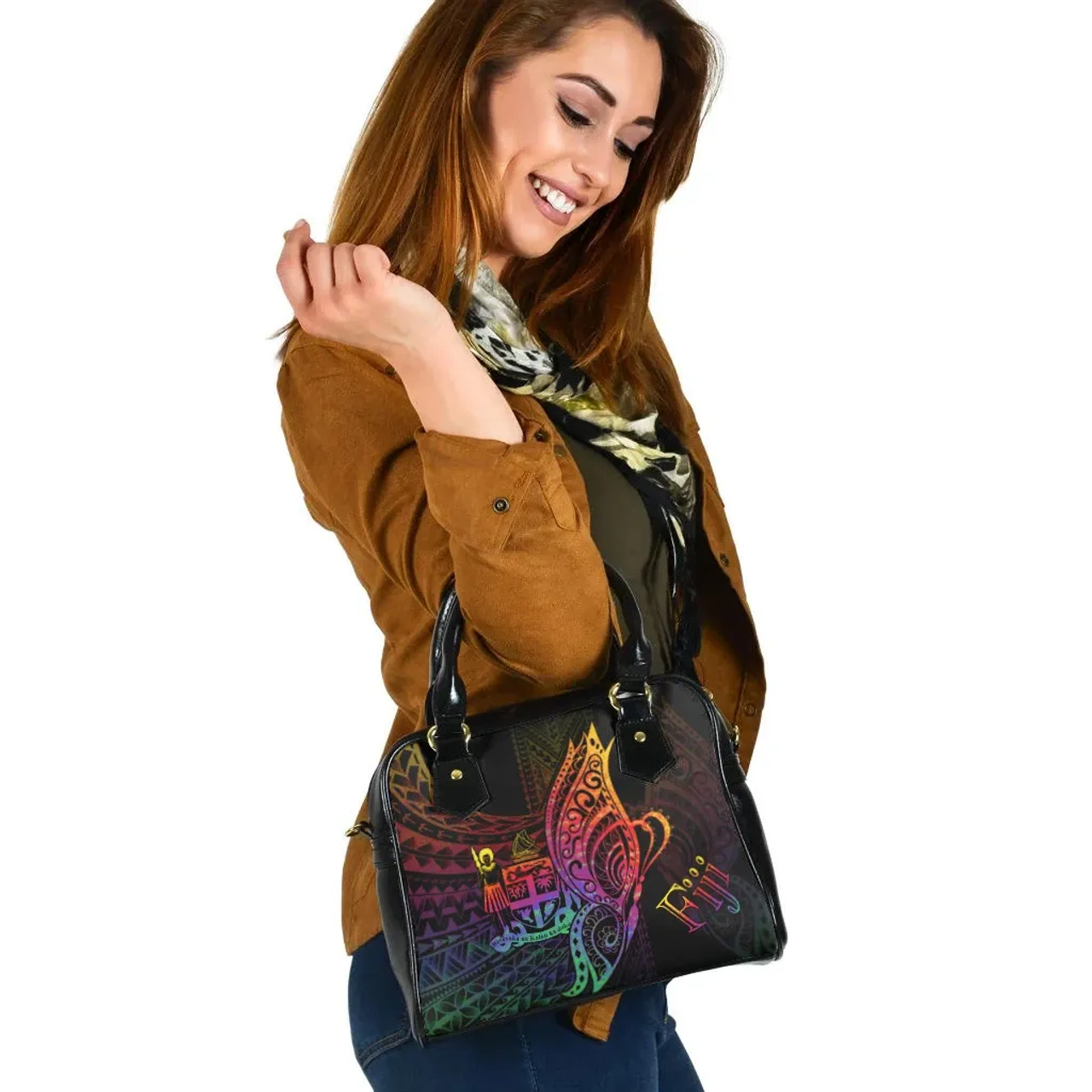 Fiji Shoulder Handbag - Butterfly Polynesian Style 1