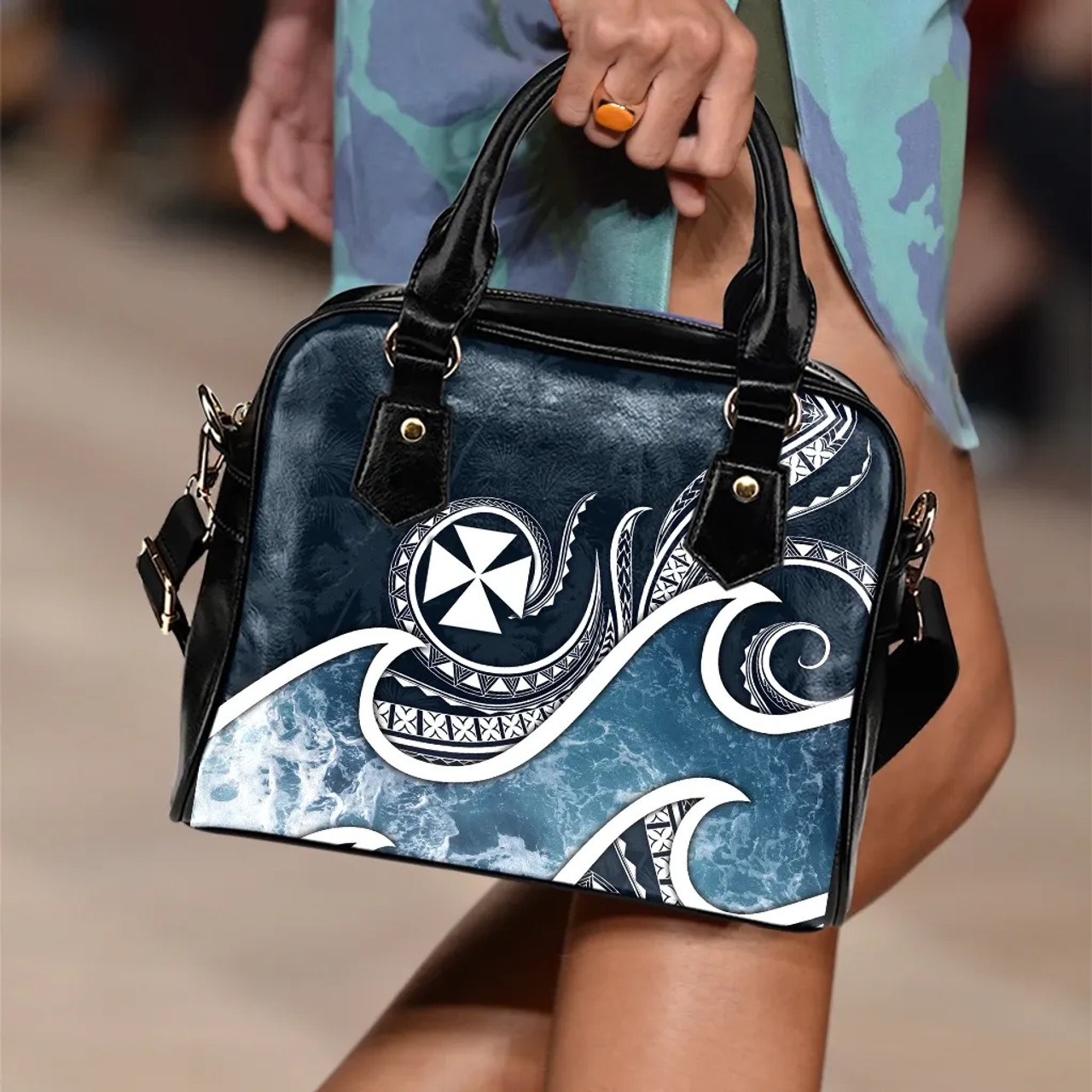 Wallis And Futuna Polynesian Shoulder Handbag - Ocean Style 5