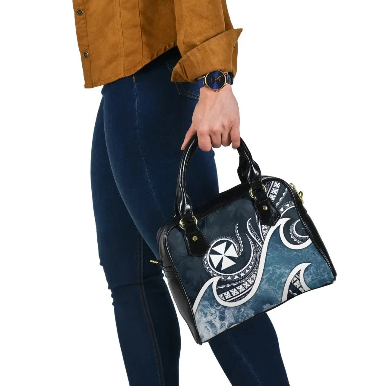 Wallis And Futuna Polynesian Shoulder Handbag - Ocean Style 6