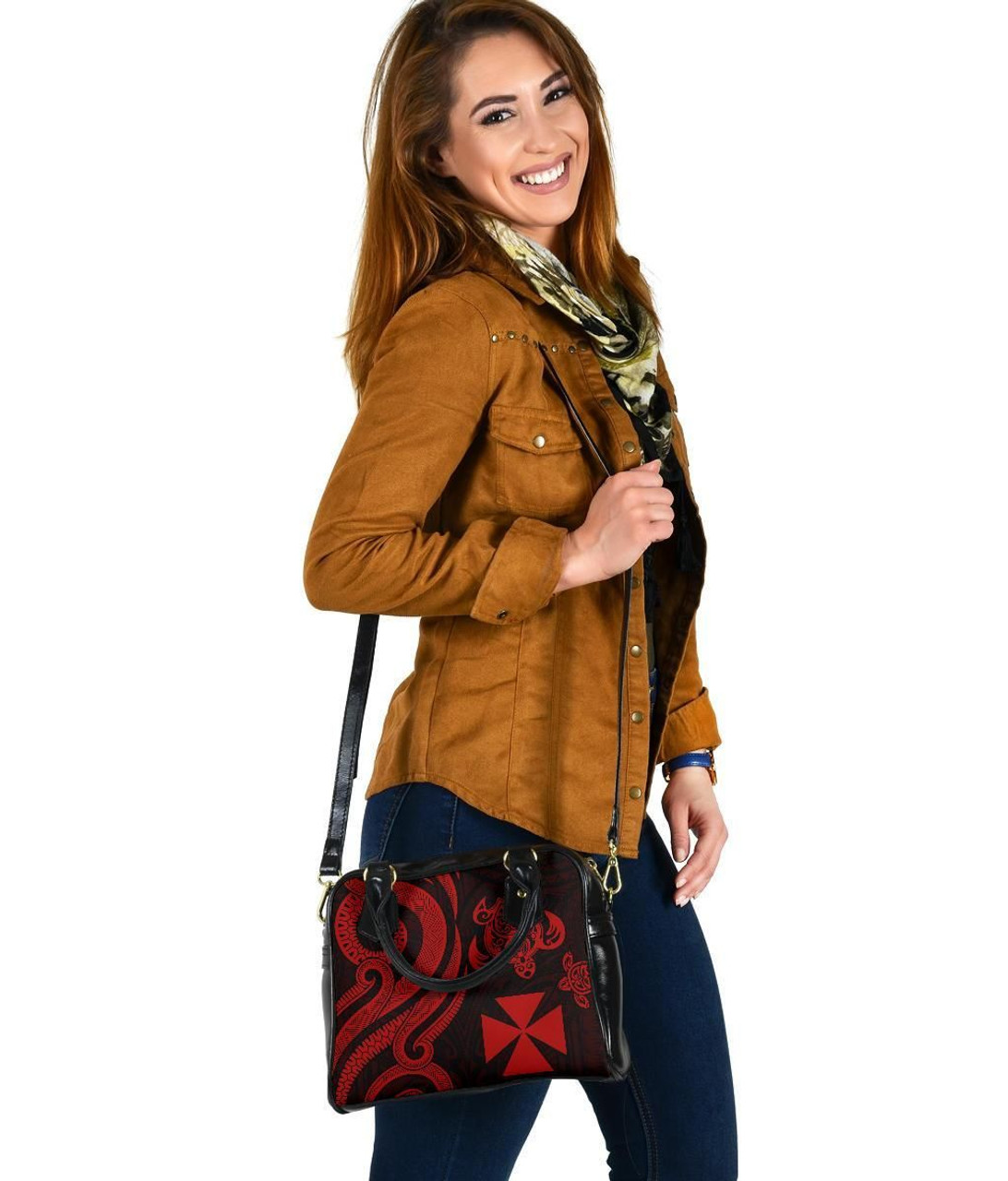 Wallis And Futuna Shoulder Handbag - Red Tentacle Turtle 5