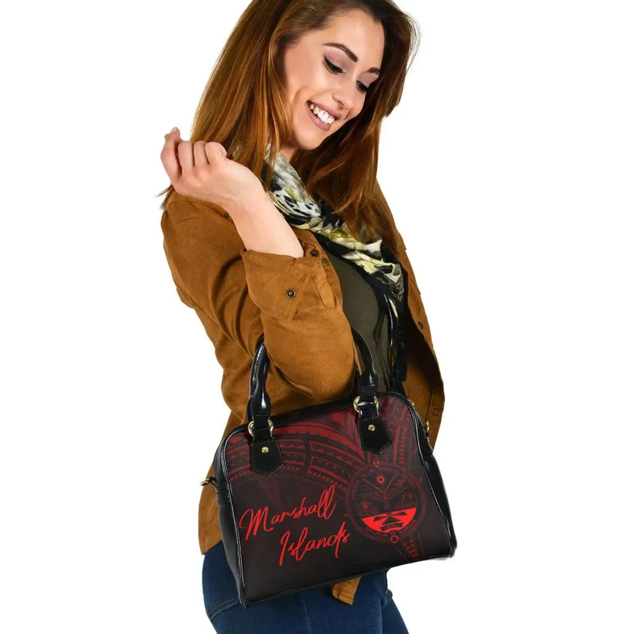 Marshall Islands Shoulder Handbag - Cross Style Red Color 6