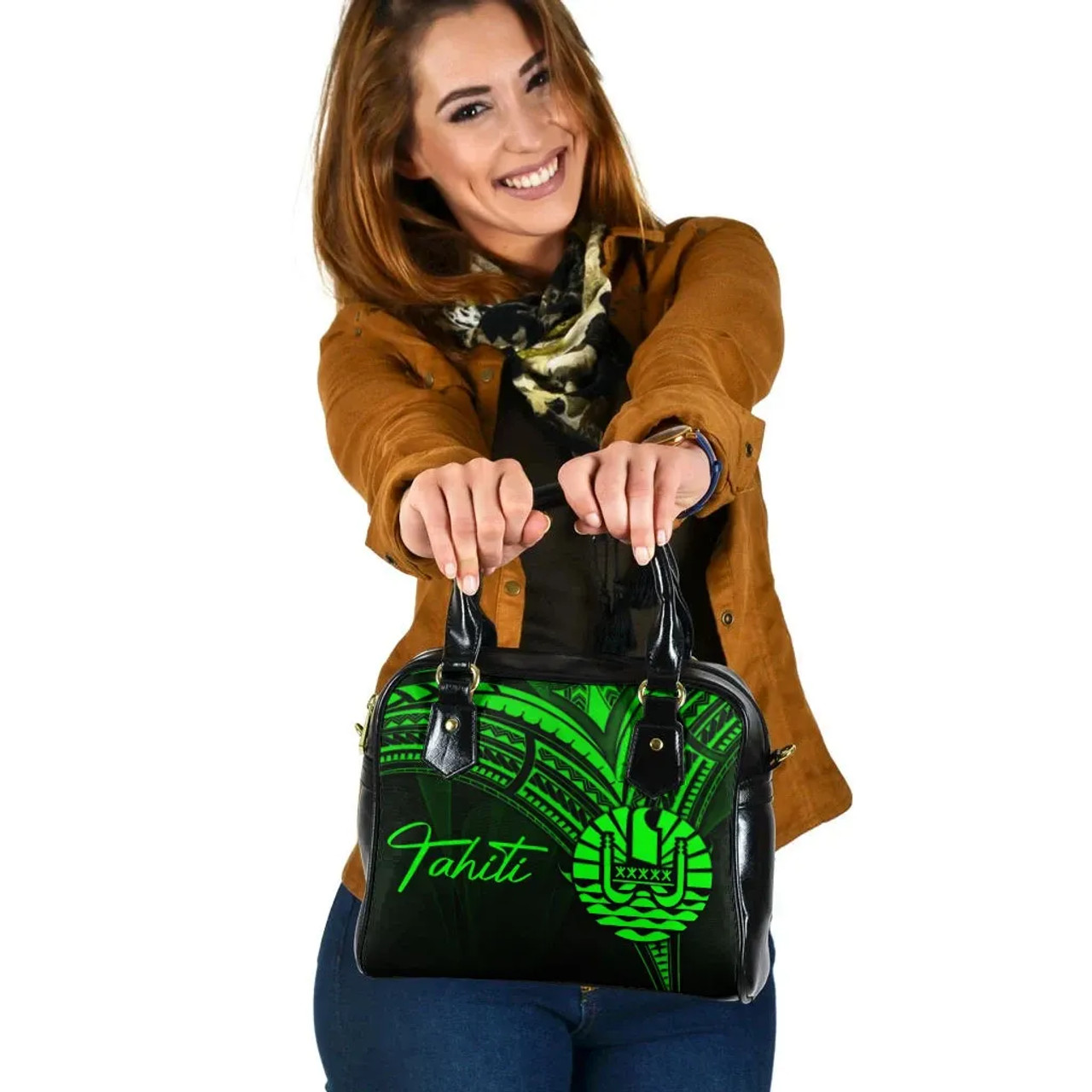 Tahiti Shoulder Handbag - Cross Style Green Color 1