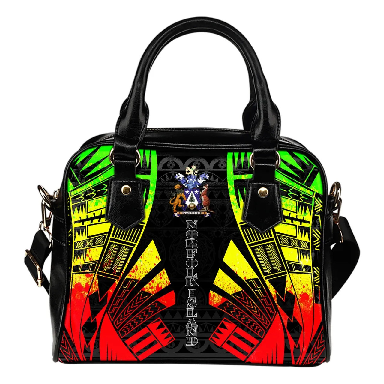 Norfolk Island Shoulder Handbag - Polynesian Tattoo Reggae 1