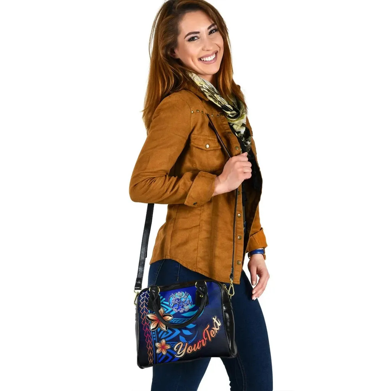 Tonga Custom Personalised Shoulder Handbag - Vintage Tribal Mountain 5