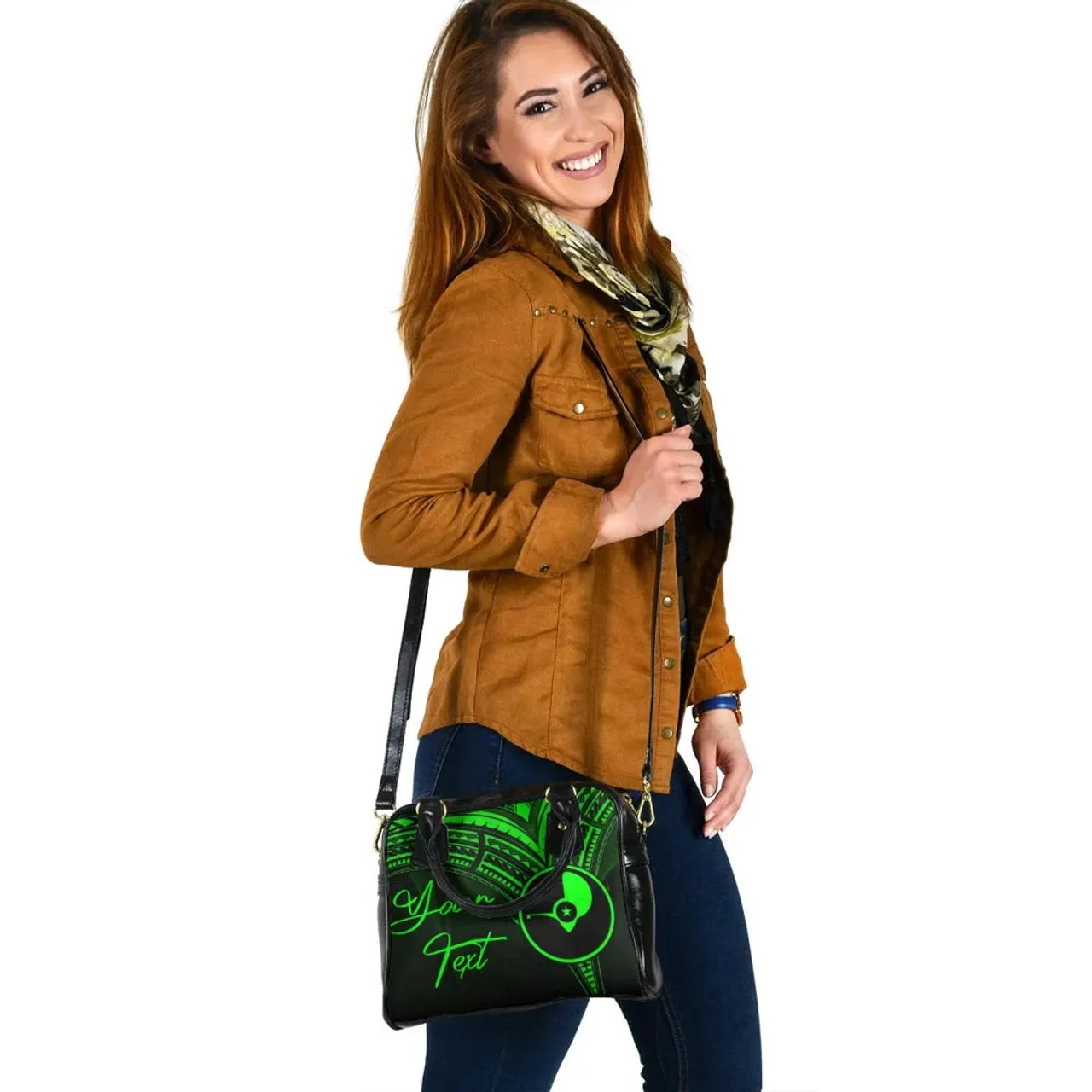 Yap State Custom Personalised Shoulder Handbag - Cross Style Green Style 3