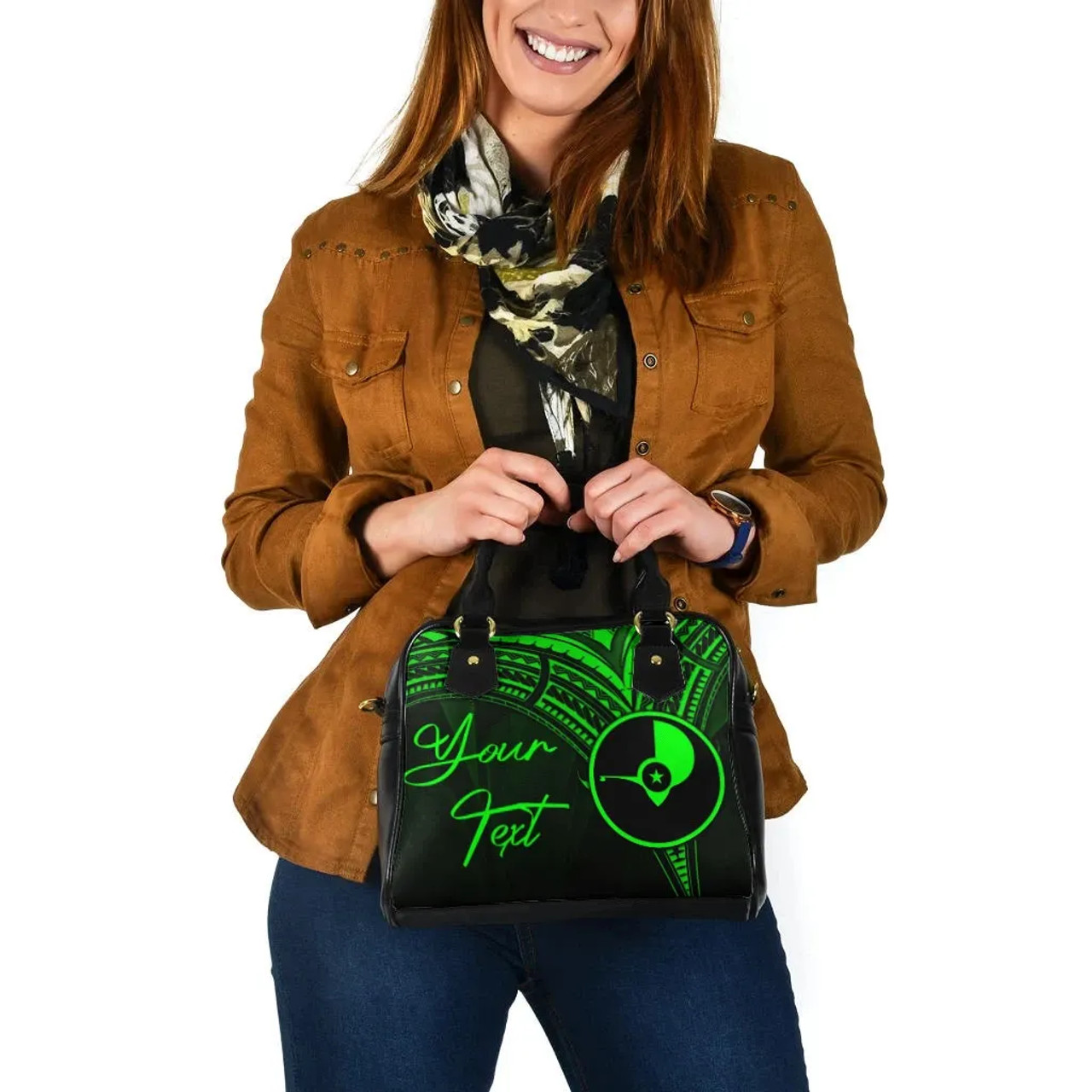 Yap State Custom Personalised Shoulder Handbag - Cross Style Green Style 4