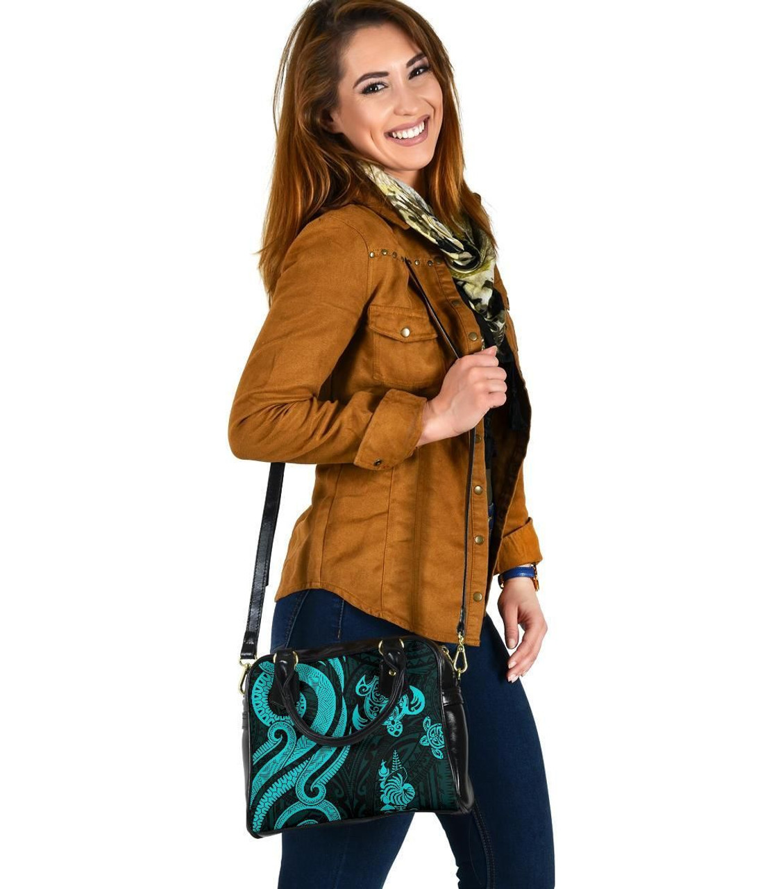 New Caledonia Shoulder Handbag - Turquoise Tentacle Turtle 5