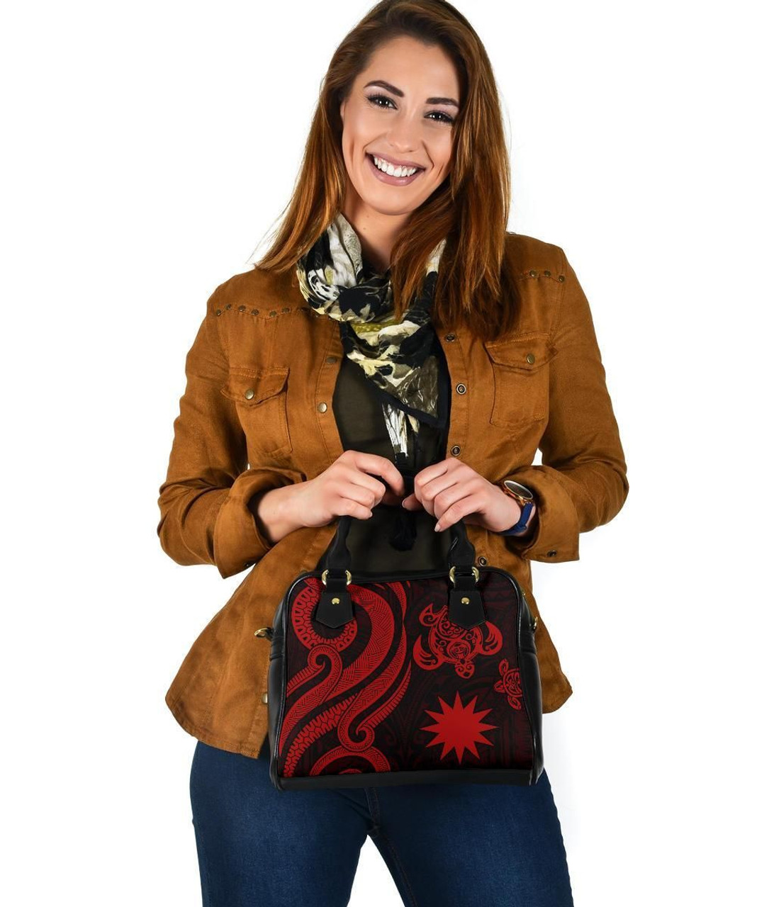 Nauru Shoulder Handbag - Red Tentacle Turtle 4