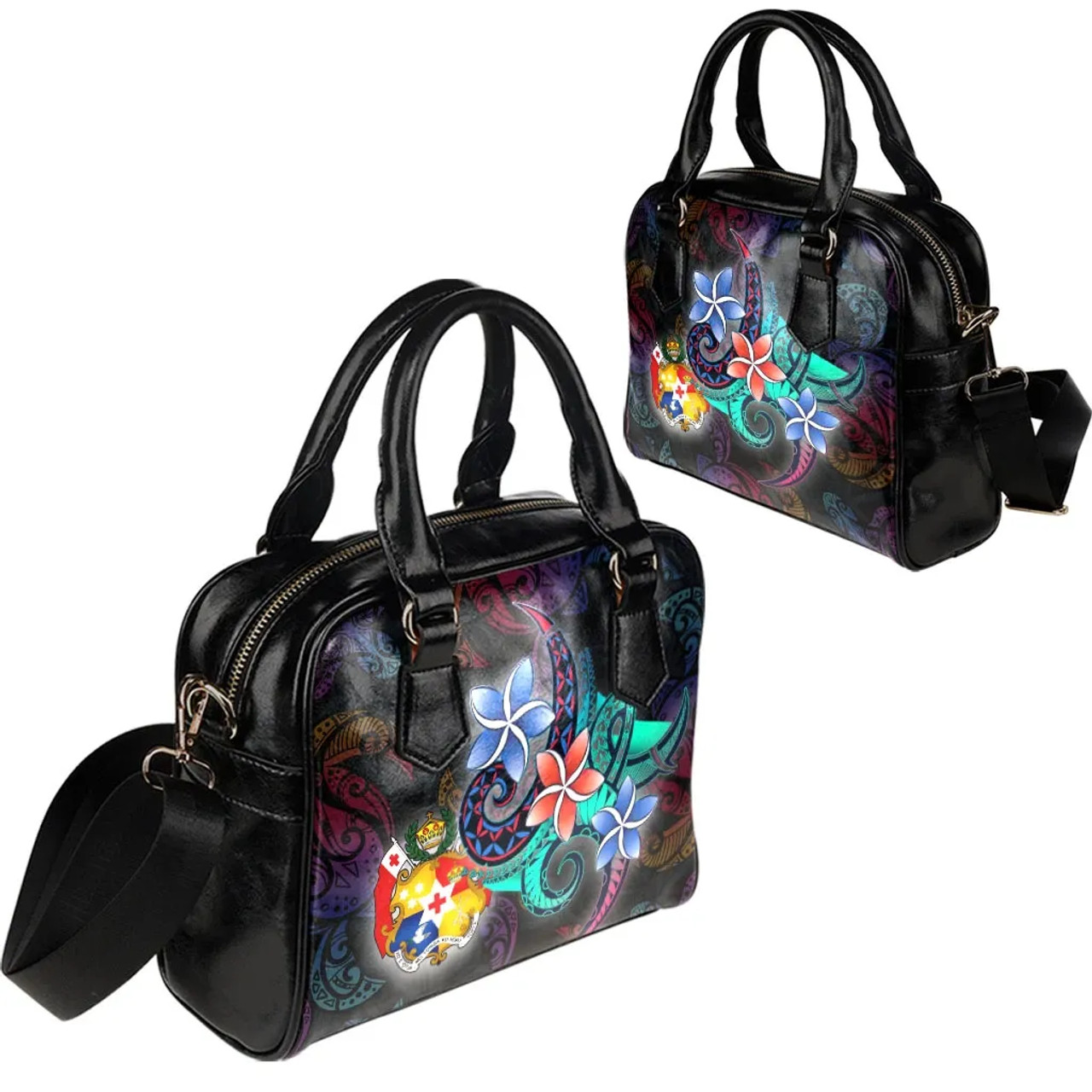 Tonga Shoulder Handbag - Plumeria Flowers Style 10