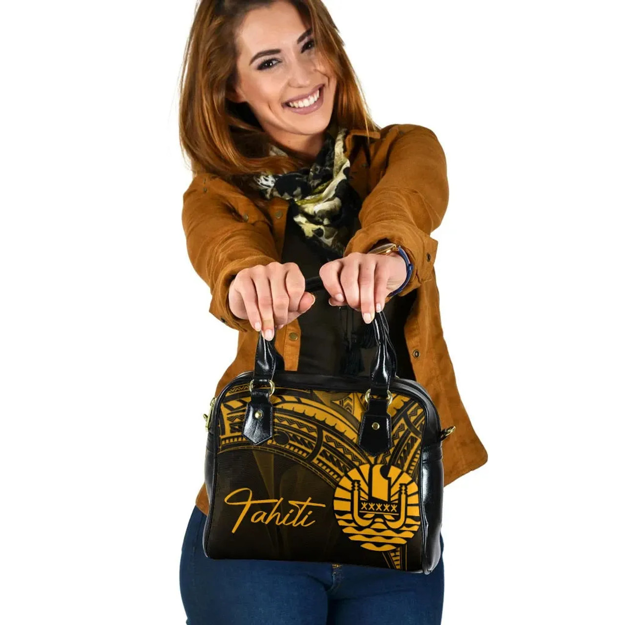 Tahiti Shoulder Handbag - Cross Style Gold Color 1