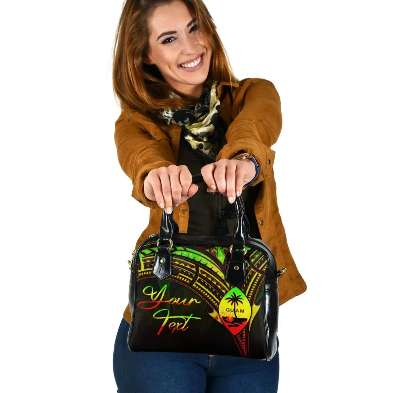 Guam Custom Personalised Shoulder Handbag - Cross Style Reggae Color 1