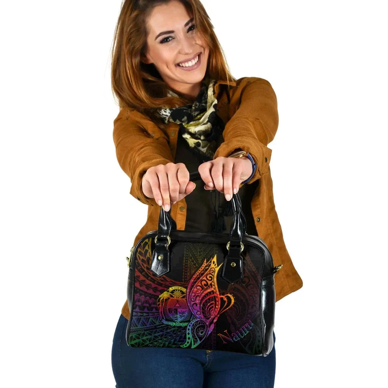 Nauru Shoulder Handbag - Butterfly Polynesian Style 1