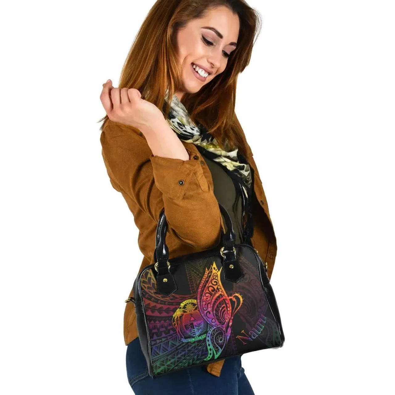 Nauru Shoulder Handbag - Butterfly Polynesian Style 2