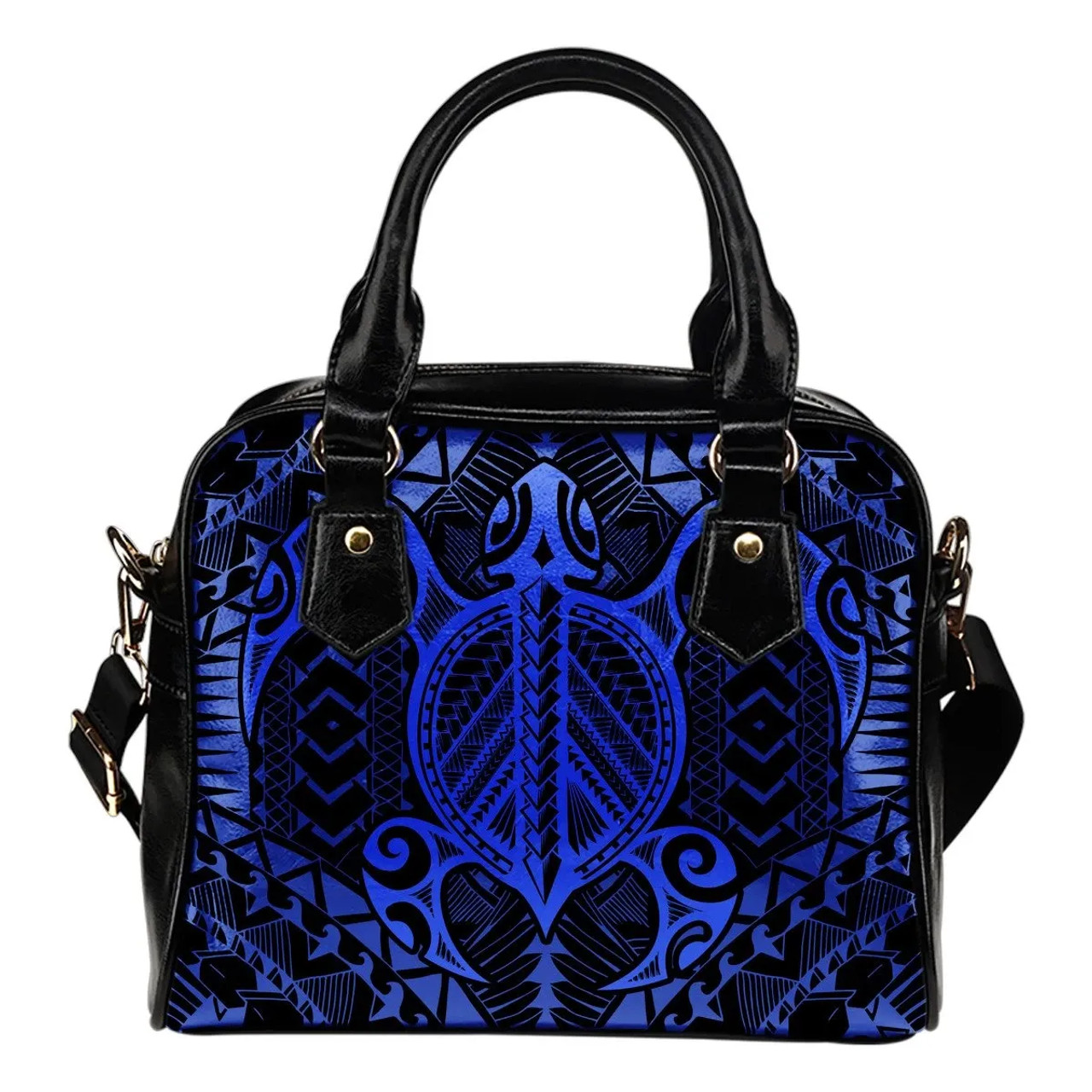 Polynesian Turtle Shoulder Handbag (Blue) 1