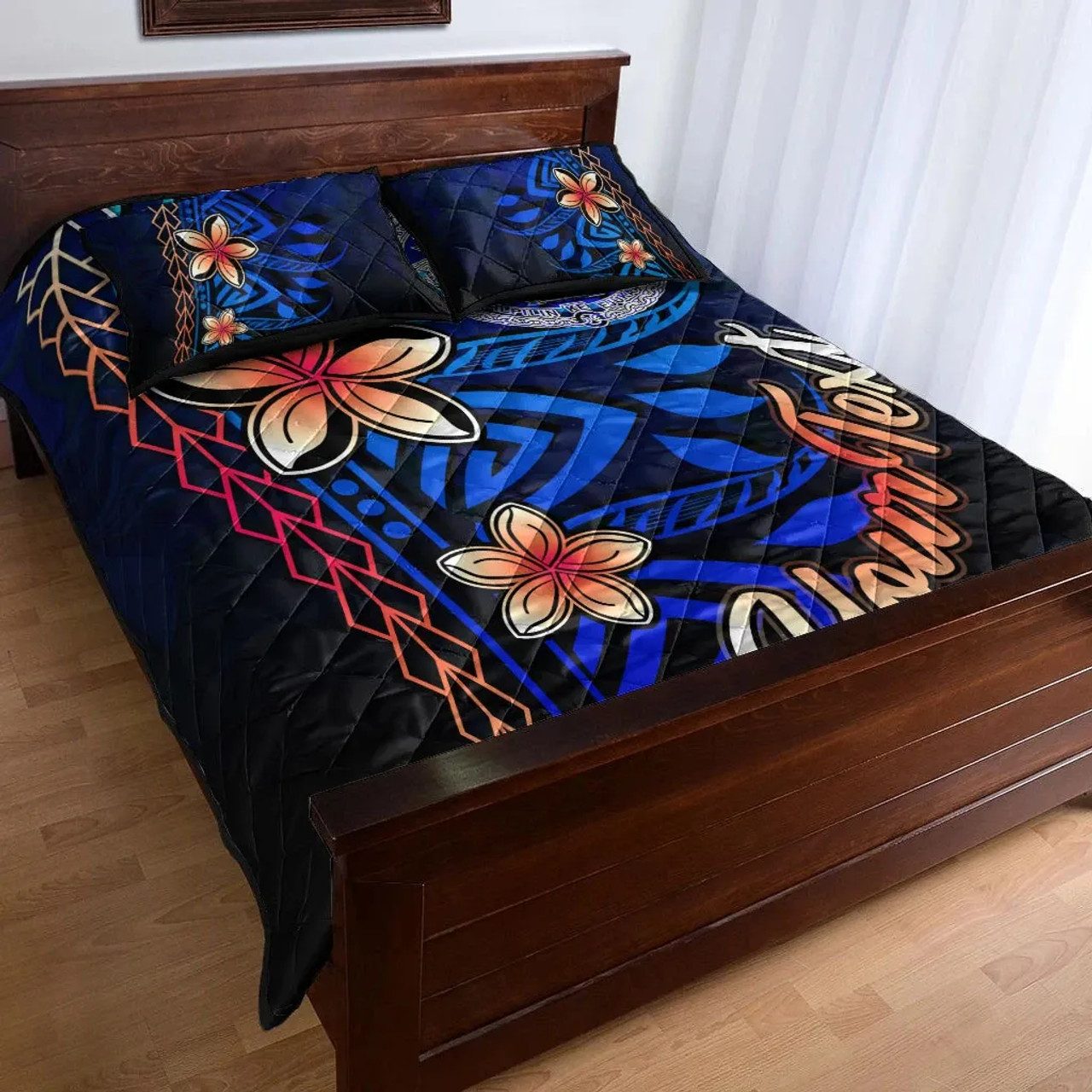 Marshall Islands Custom Personalised Quilt Bed Set - Vintage Tribal Mountain Crest 3