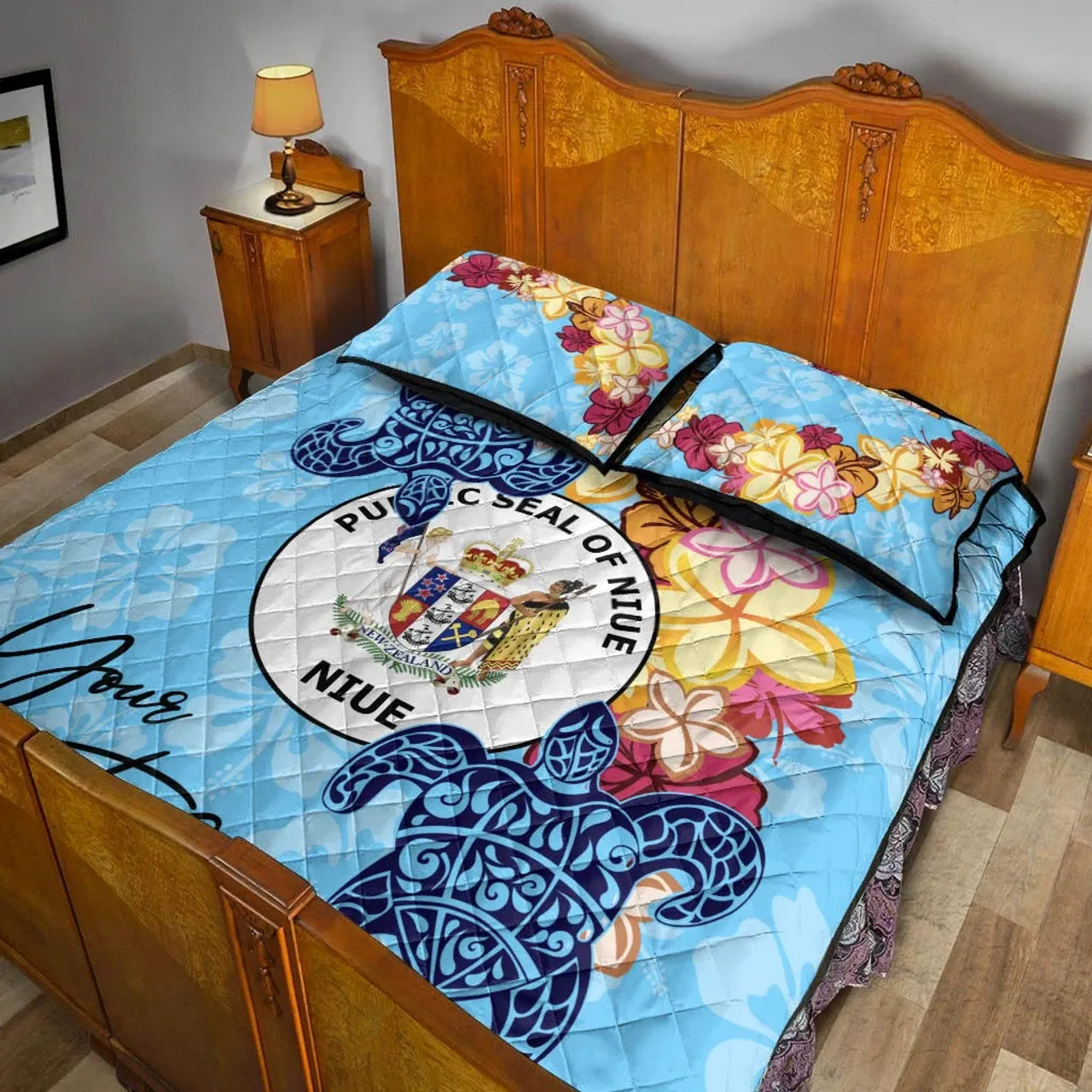 Niue Custom Personalised Quilt Bed Set - Tropical Style 3