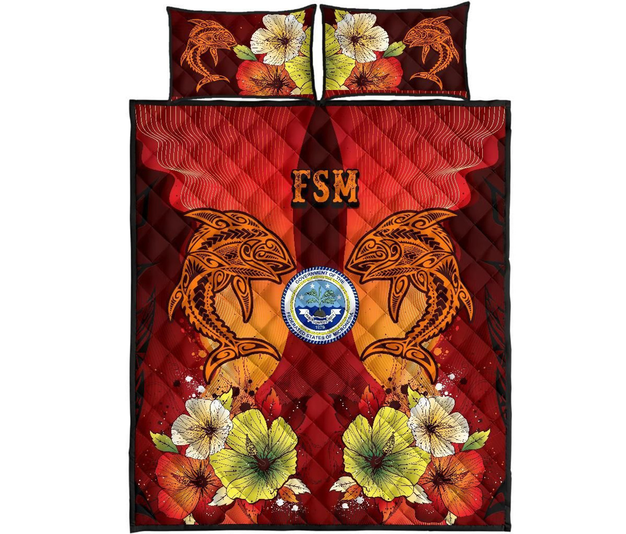 Federated States Of Micronesia Quilt Bed Sets - Tribal Tuna Fish 2