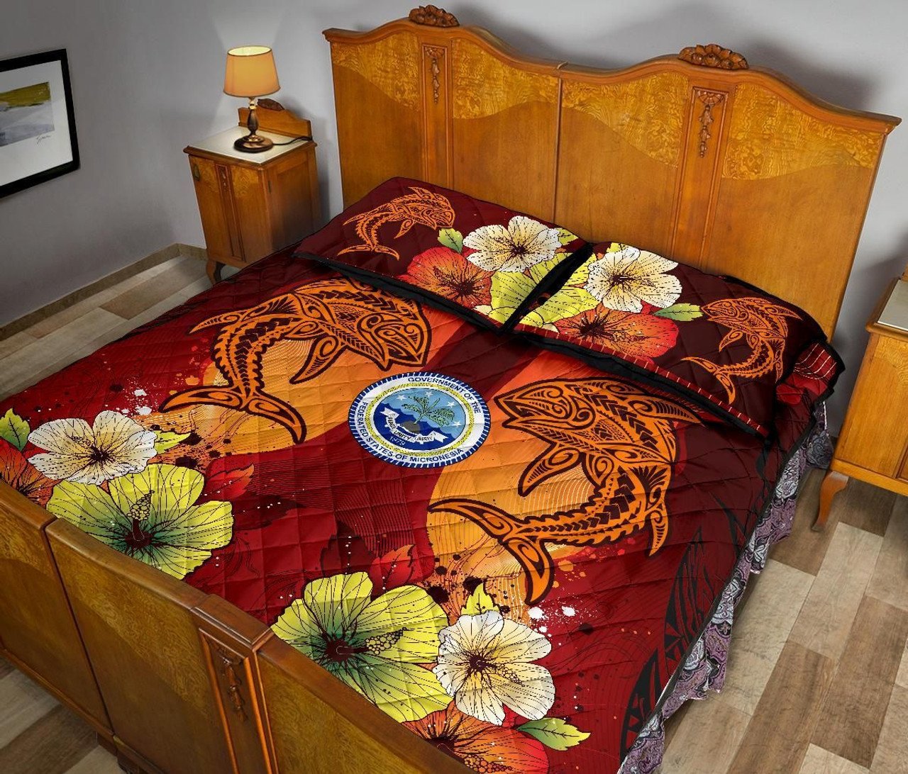 Federated States Of Micronesia Quilt Bed Sets - Tribal Tuna Fish 3