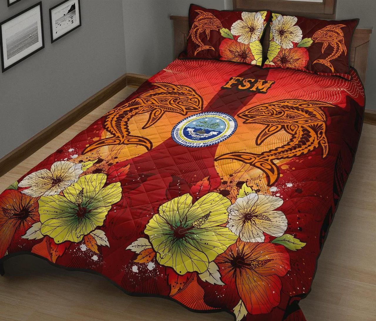 Federated States Of Micronesia Quilt Bed Sets - Tribal Tuna Fish 4
