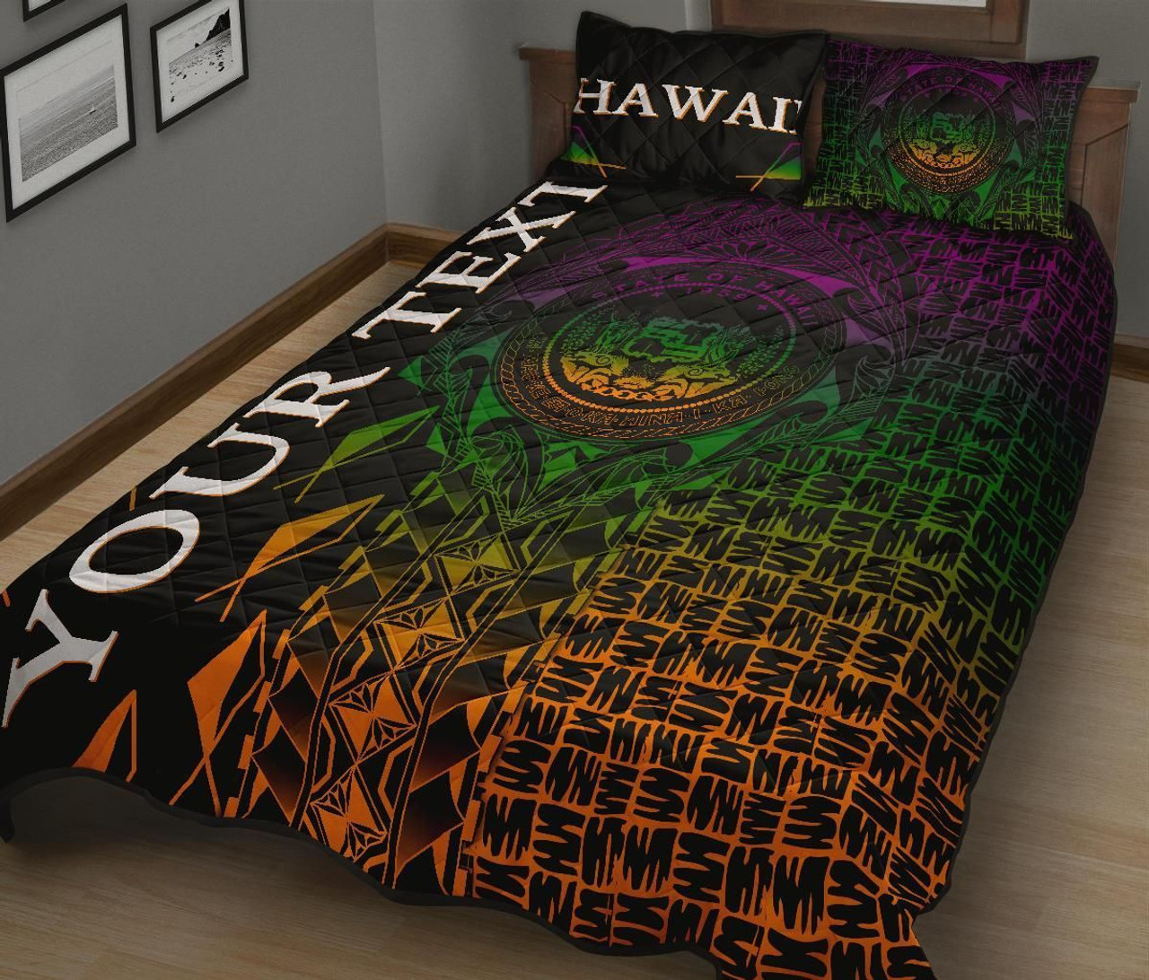 Hawaii Custom Personalised Quilt Bed Set - Hawaii Seal Rocket Style 2