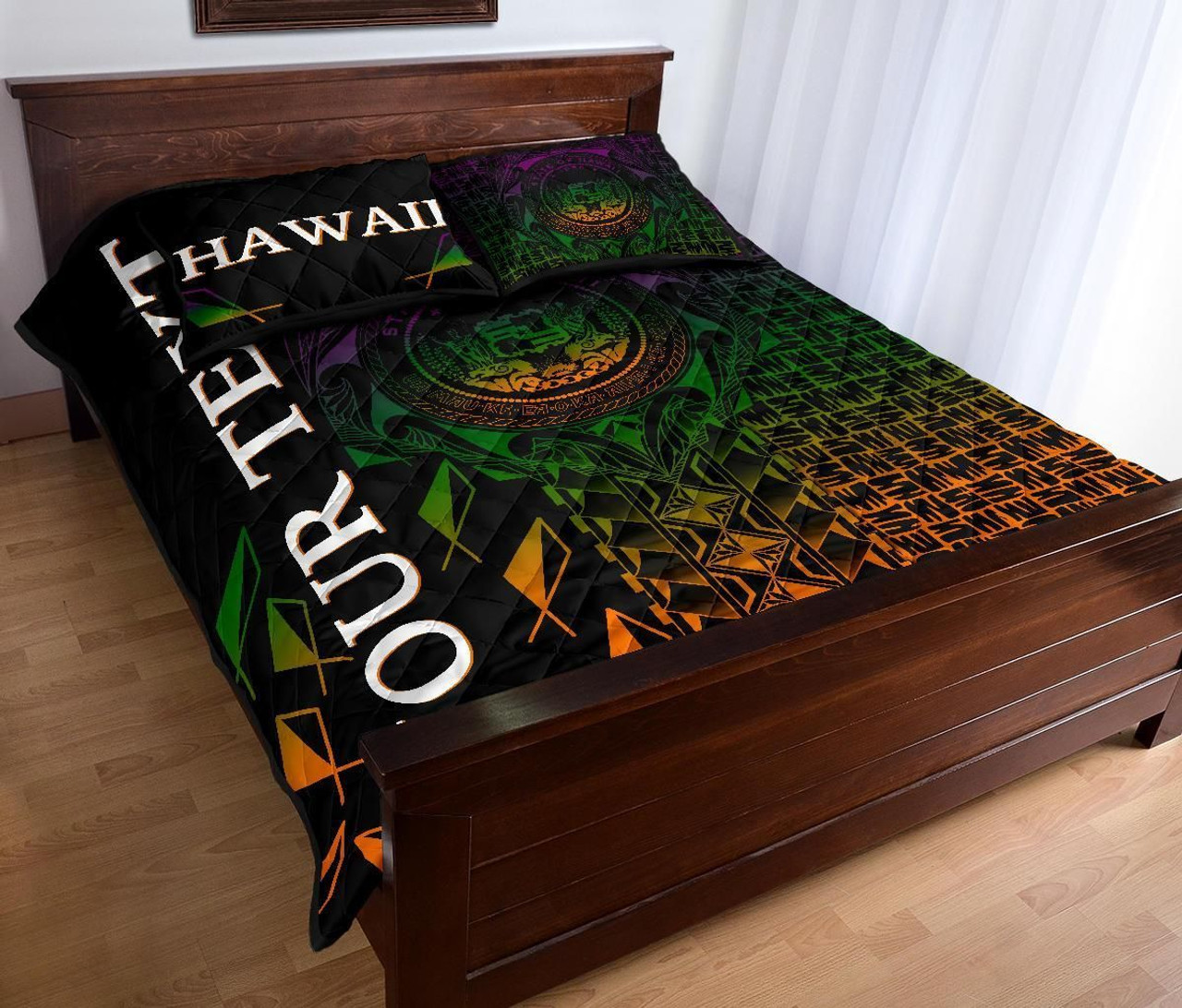 Hawaii Custom Personalised Quilt Bed Set - Hawaii Seal Rocket Style 3