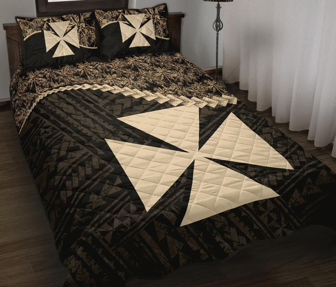 Wallis And Futuna Polynesian Quilt Bed Set Golden Coconut 2