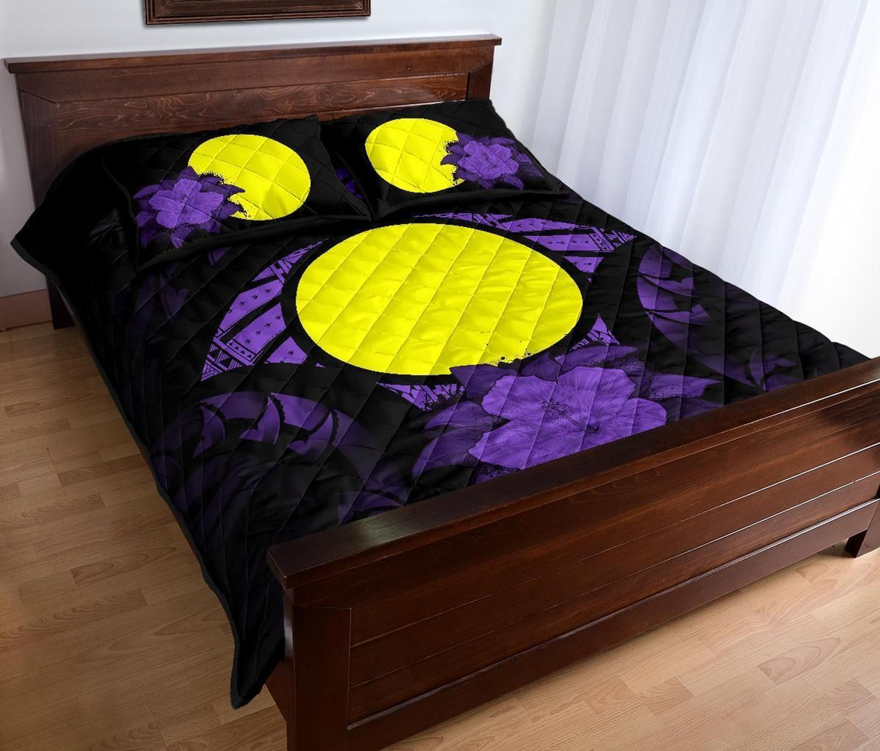 Palau Polynesian Quilt Bed Set Hibiscus Purple 3