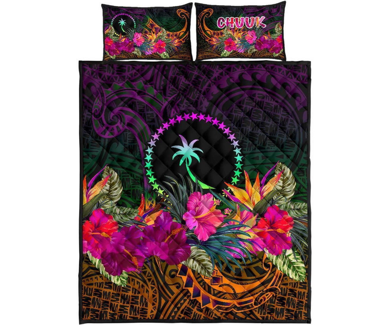 Chuuk Quilt Bed Set - Summer Hibiscus 5