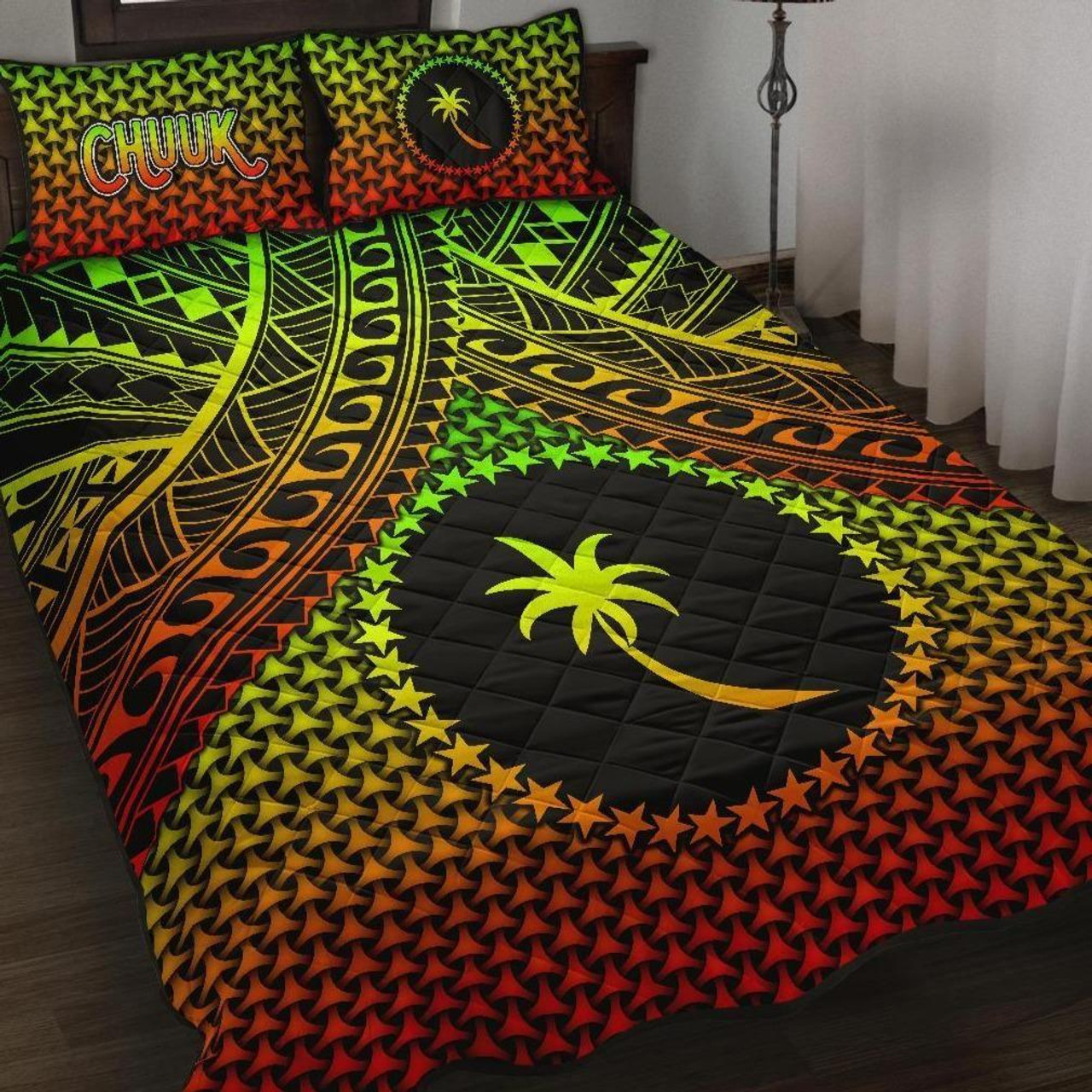 Polynesian Chuuk Quilt Bed Set - Reggae Vintage Polynesian Patterns 1