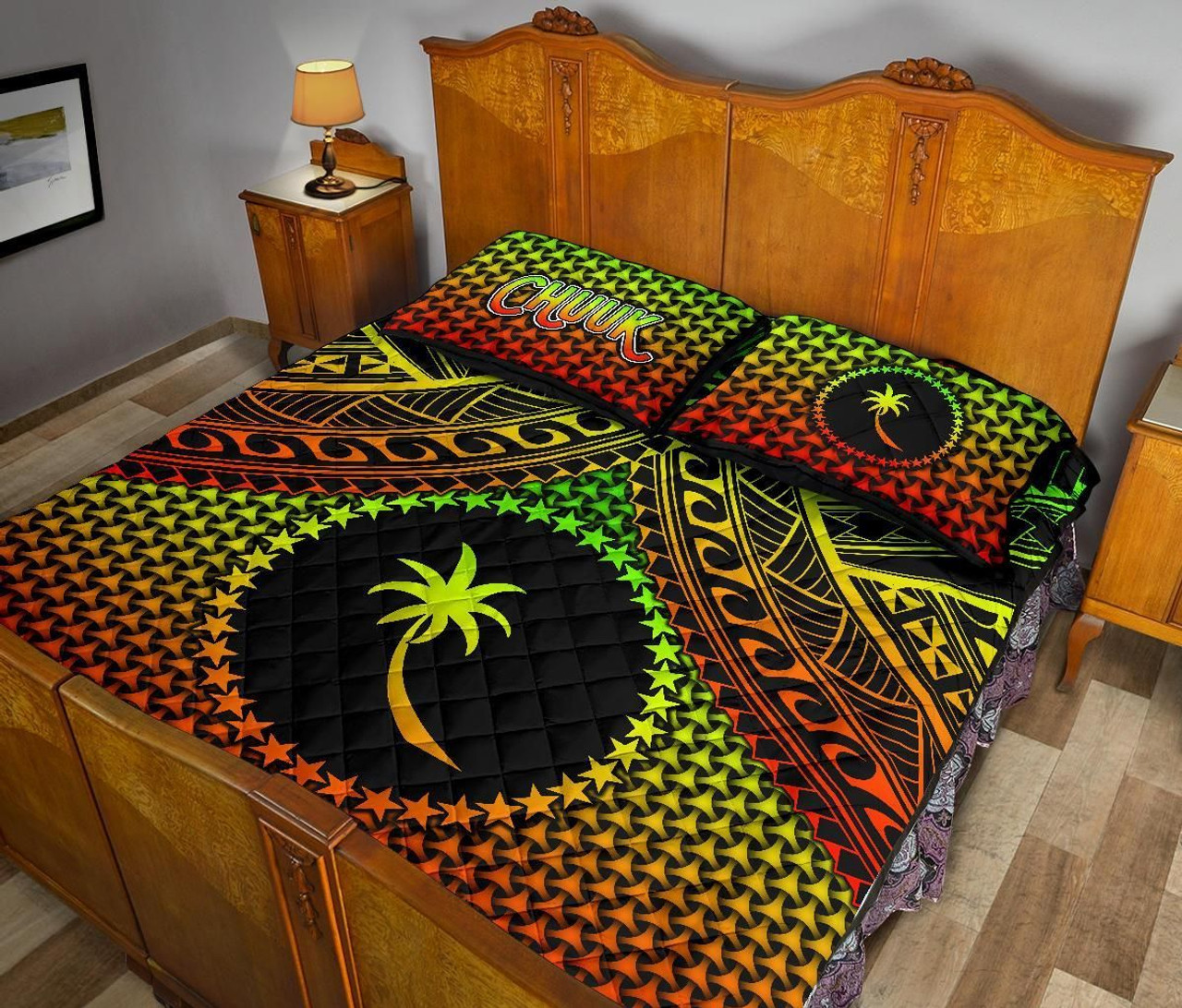 Polynesian Chuuk Quilt Bed Set - Reggae Vintage Polynesian Patterns 4
