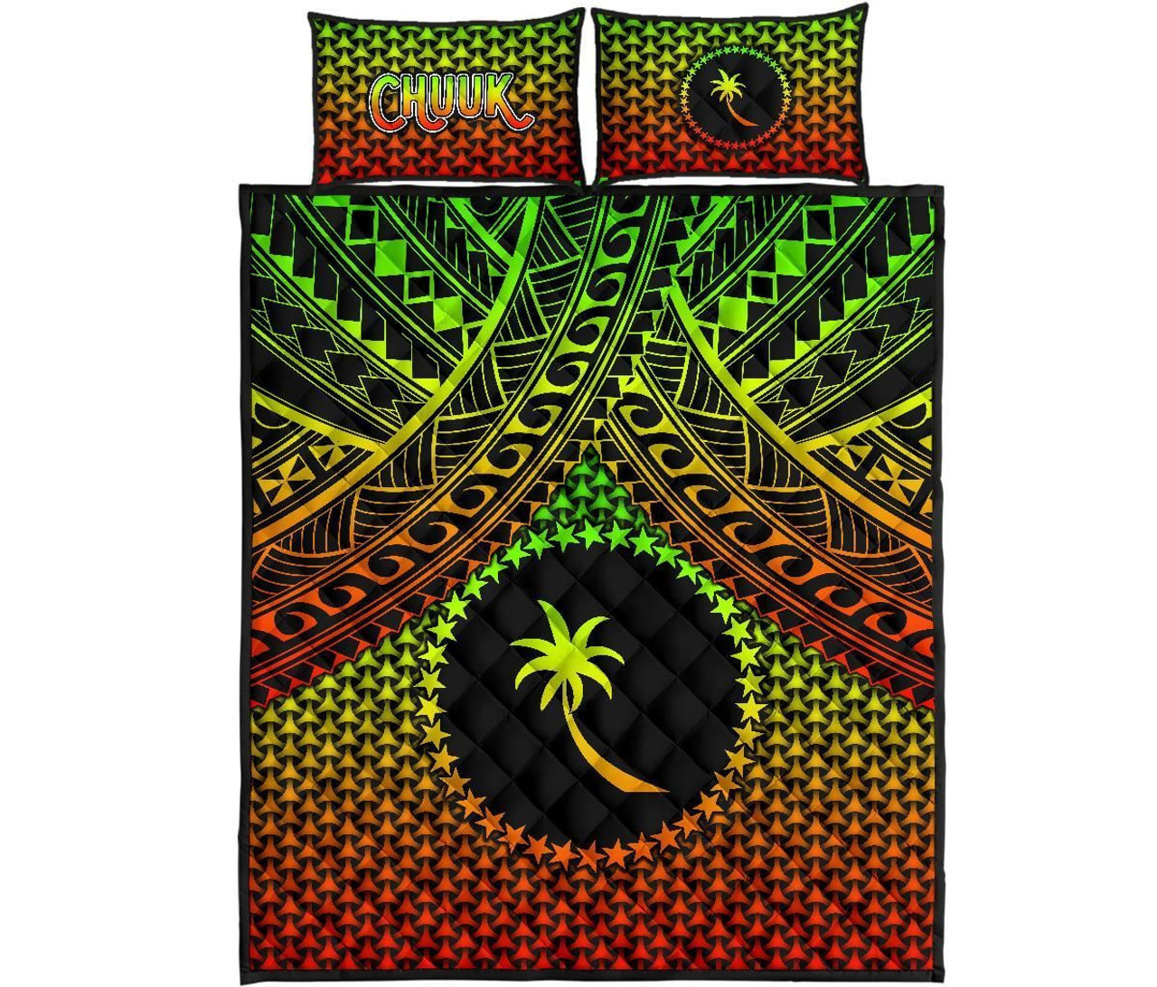 Polynesian Chuuk Quilt Bed Set - Reggae Vintage Polynesian Patterns 5