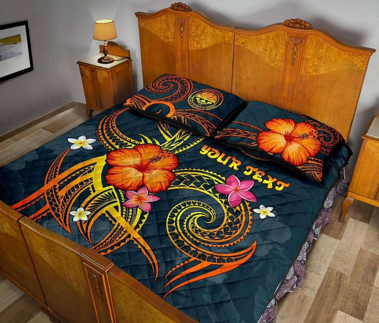 Federated States of Micronesia Polynesian Personalised Quilt Bed Set - Legend of FSM (Blue) 4