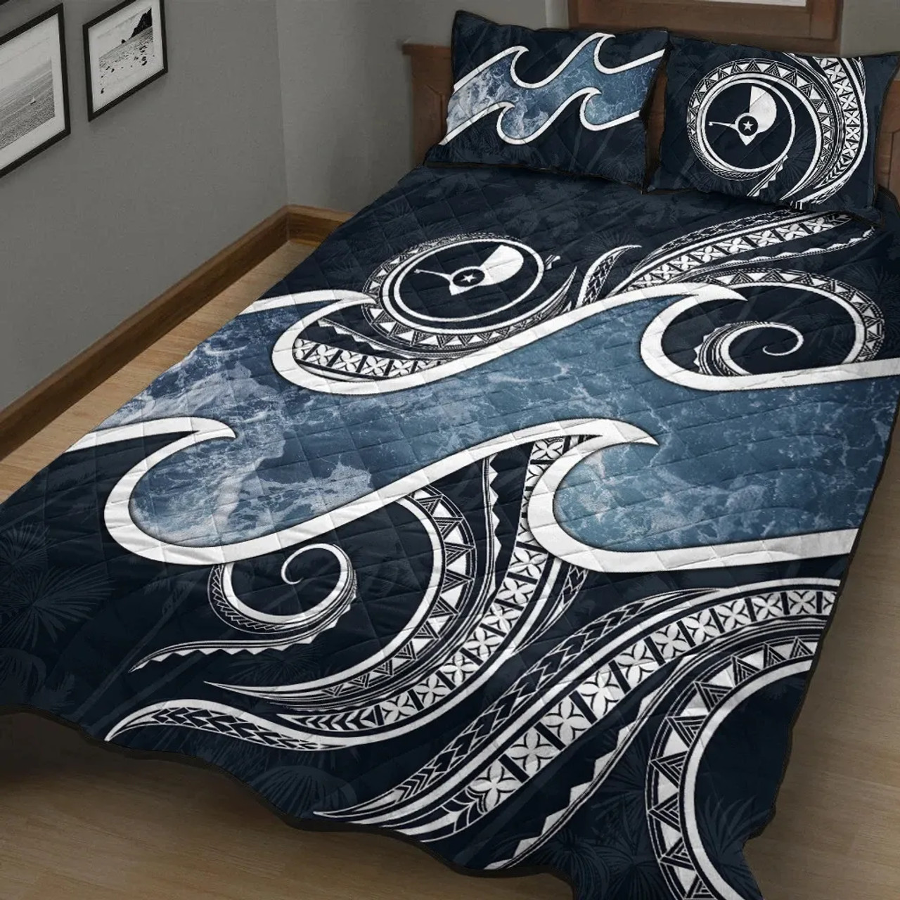 Yap Islands Polynesian Quilt Bed Set - Ocean Style 3