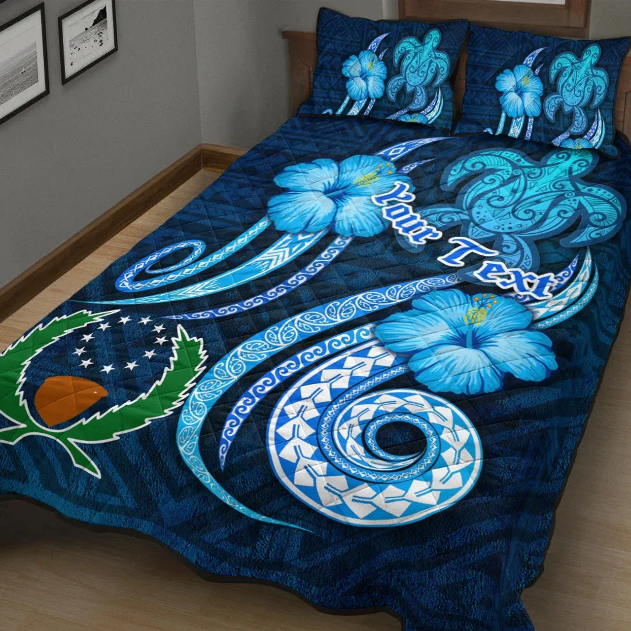 [Custom] Pohnpei Personalised Quilt Bed Set - Turtle and Tribal Tattoo Of Polynesian 4