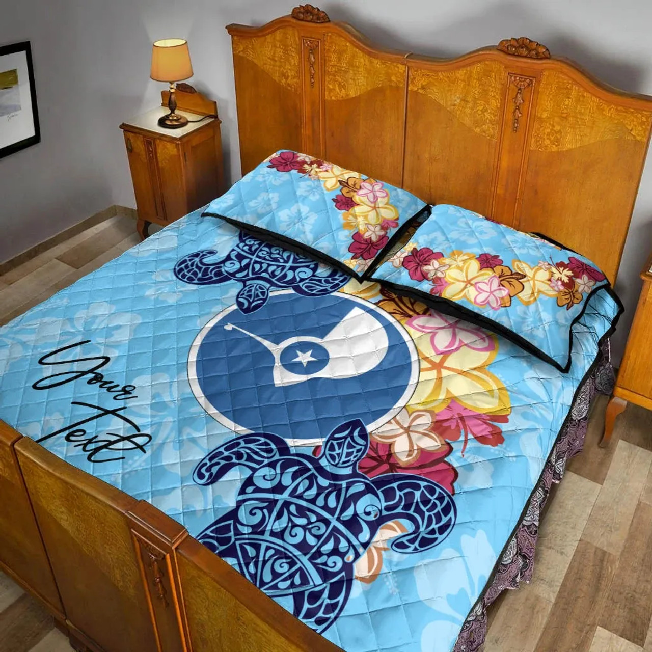 Yap Custom Personalised Quilt Bed Set - Tropical Style 4