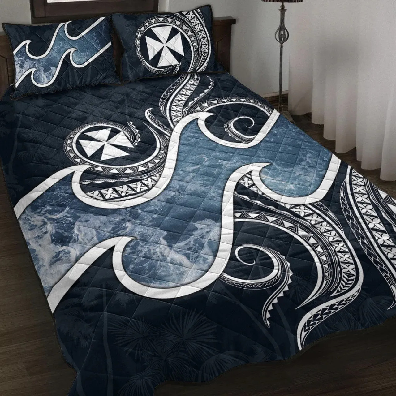 Wallis and Futuna Polynesian Quilt Bed Set - Ocean Style 1