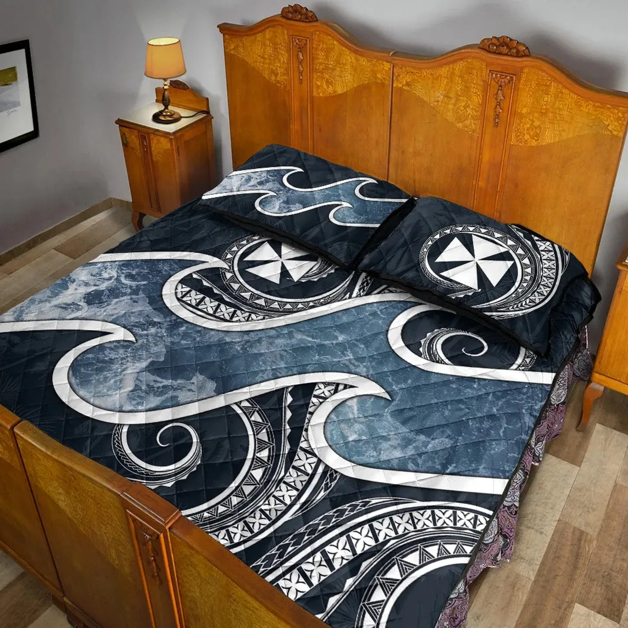 Wallis and Futuna Polynesian Quilt Bed Set - Ocean Style 2