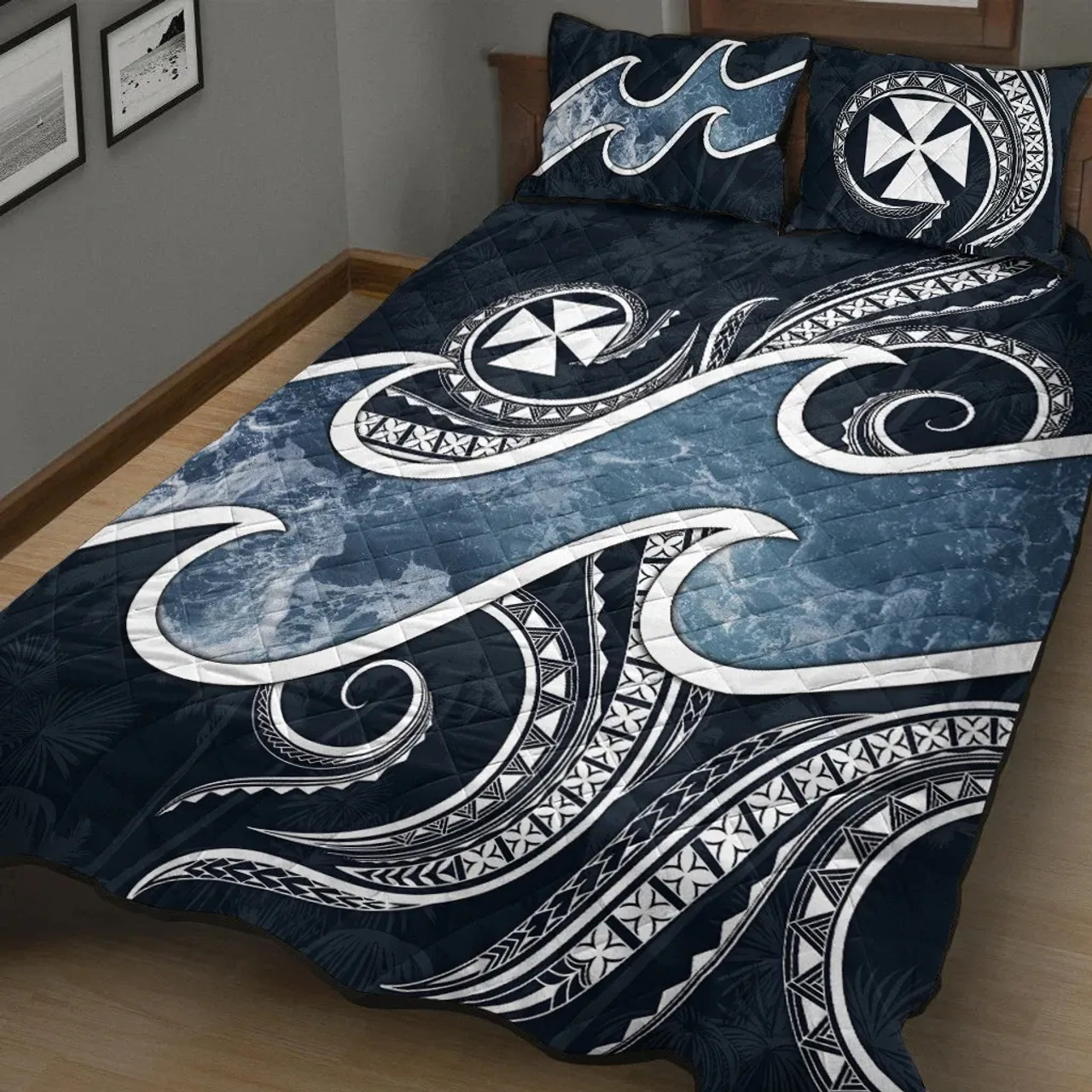 Wallis and Futuna Polynesian Quilt Bed Set - Ocean Style 4