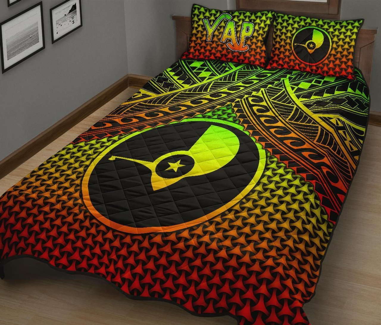 Polynesian Yap Quilt Bed Set - Reggae Vintage Polynesian Patterns 2