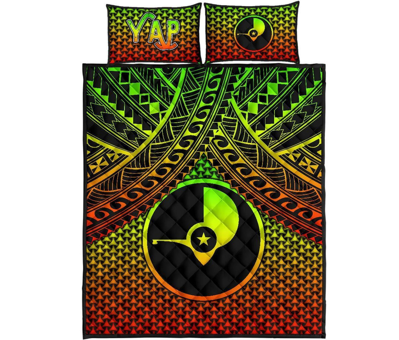 Polynesian Yap Quilt Bed Set - Reggae Vintage Polynesian Patterns 5