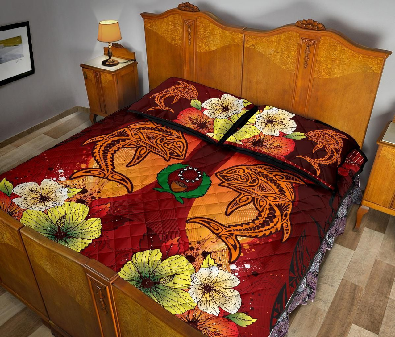 Pohnpei Quilt Bed Sets - Tribal Tuna Fish 3