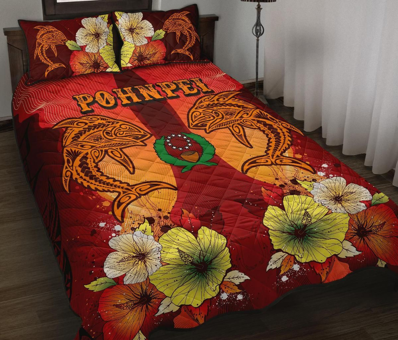 Pohnpei Quilt Bed Sets - Tribal Tuna Fish 5