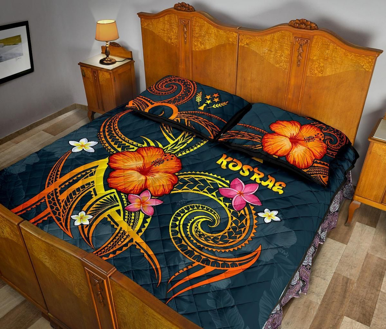Kosrae Polynesian Quilt Bed Set - Legend of Kosrae (Blue) 4