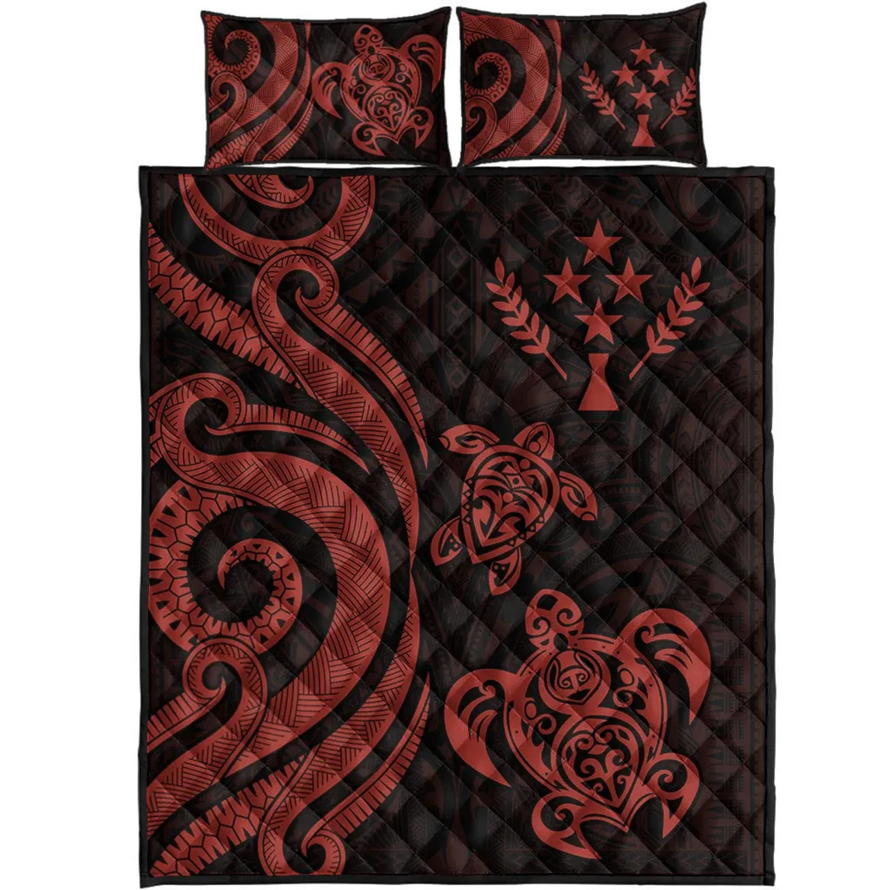 Kosrae Quilt Bed Set - Red Tentacle Turtle 5