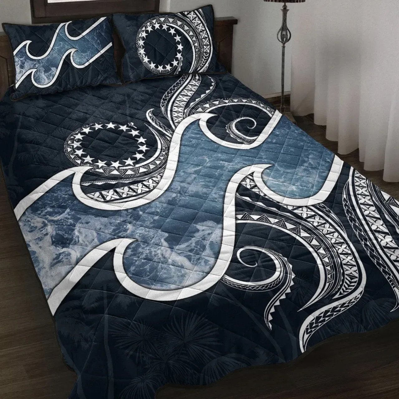 Cook Islands Polynesian Quilt Bed Set - Ocean Style 1