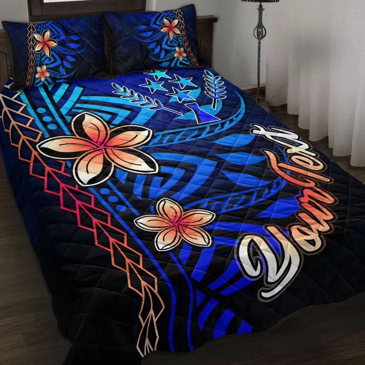 Kosrae Custom Personalised Quilt Bed Set - Vintage Tribal Mountain 1