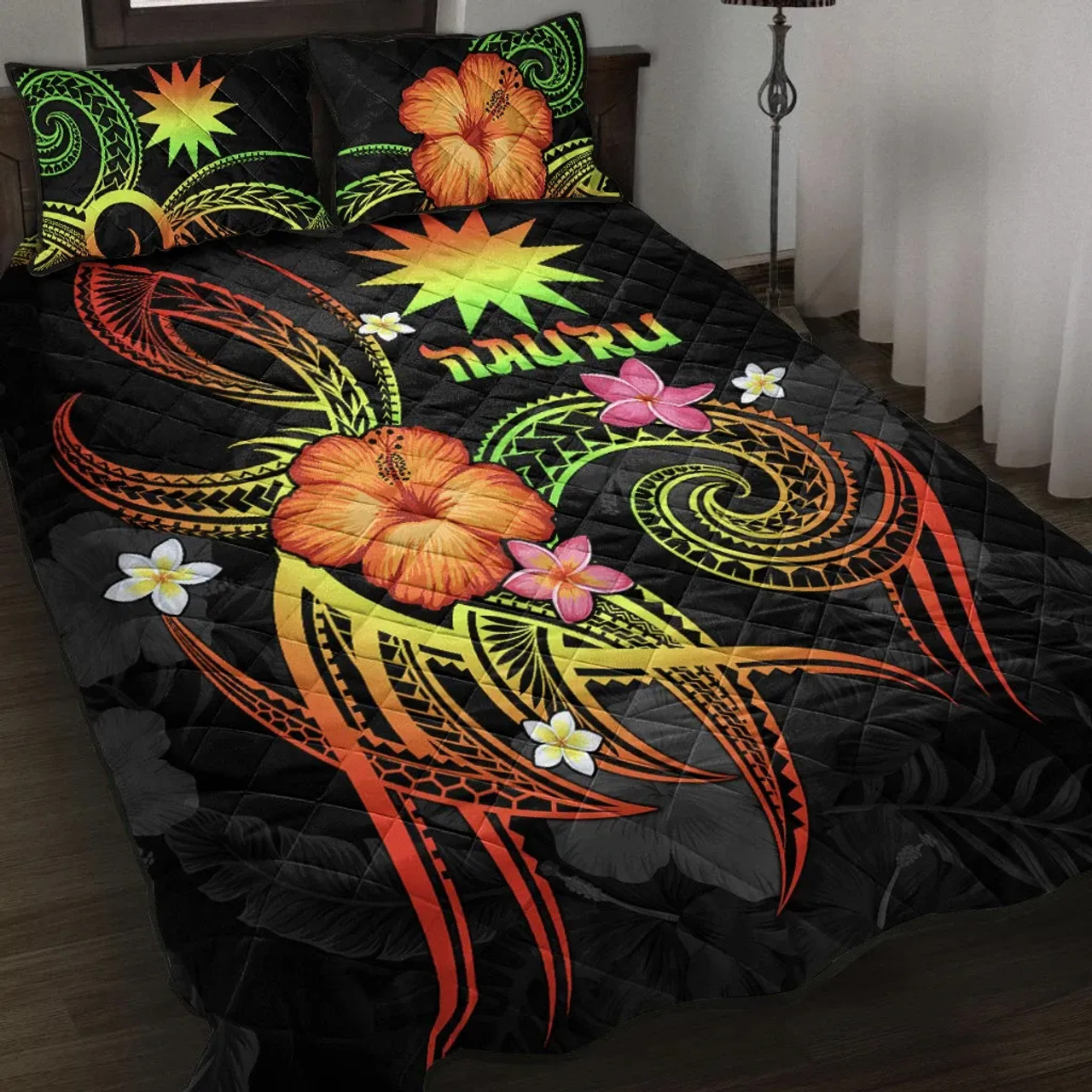 Nauru Polynesian Quilt Bed Set - Legend of Nauru (Reggae) 5