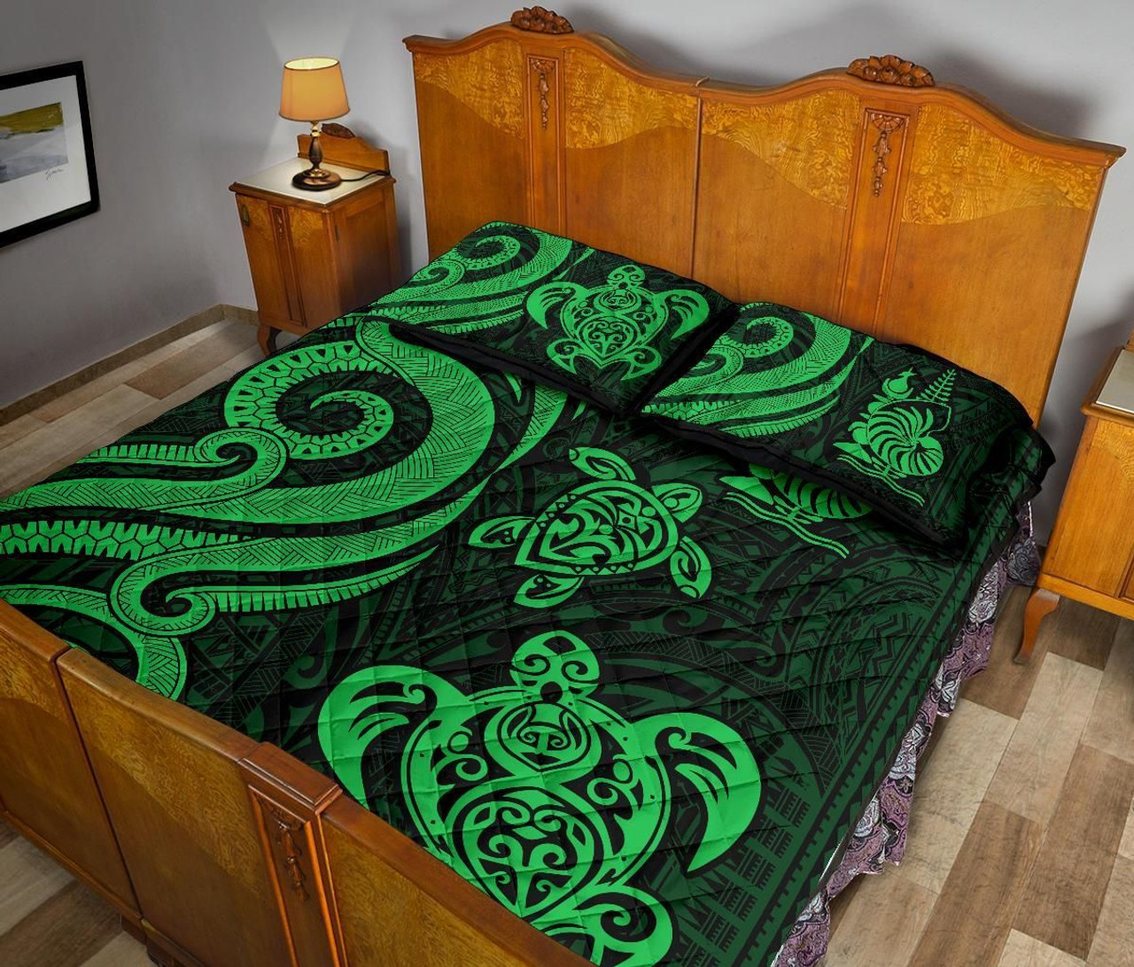 New Caledonia Quilt Bed Set - Green Tentacle Turtle 4