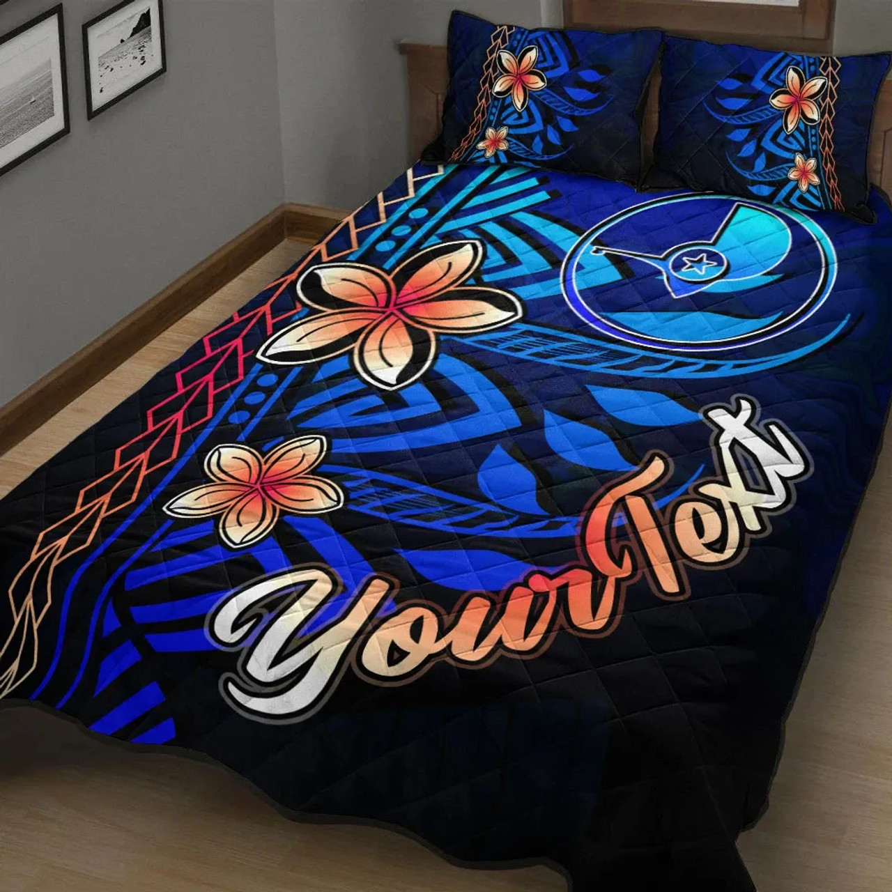 Yap Custom Personalised Quilt Bed Set - Vintage Tribal Mountain 2