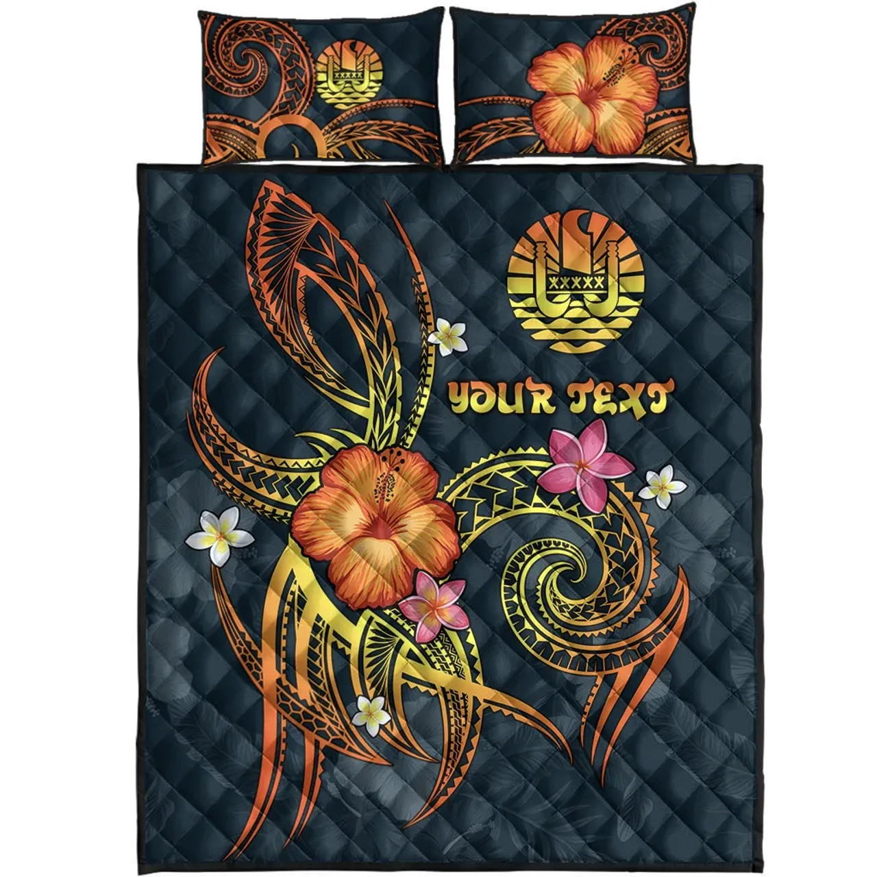 Polynesian Tahiti Personalised Quilt Bed Set - Legend of Tahiti (Blue) 3